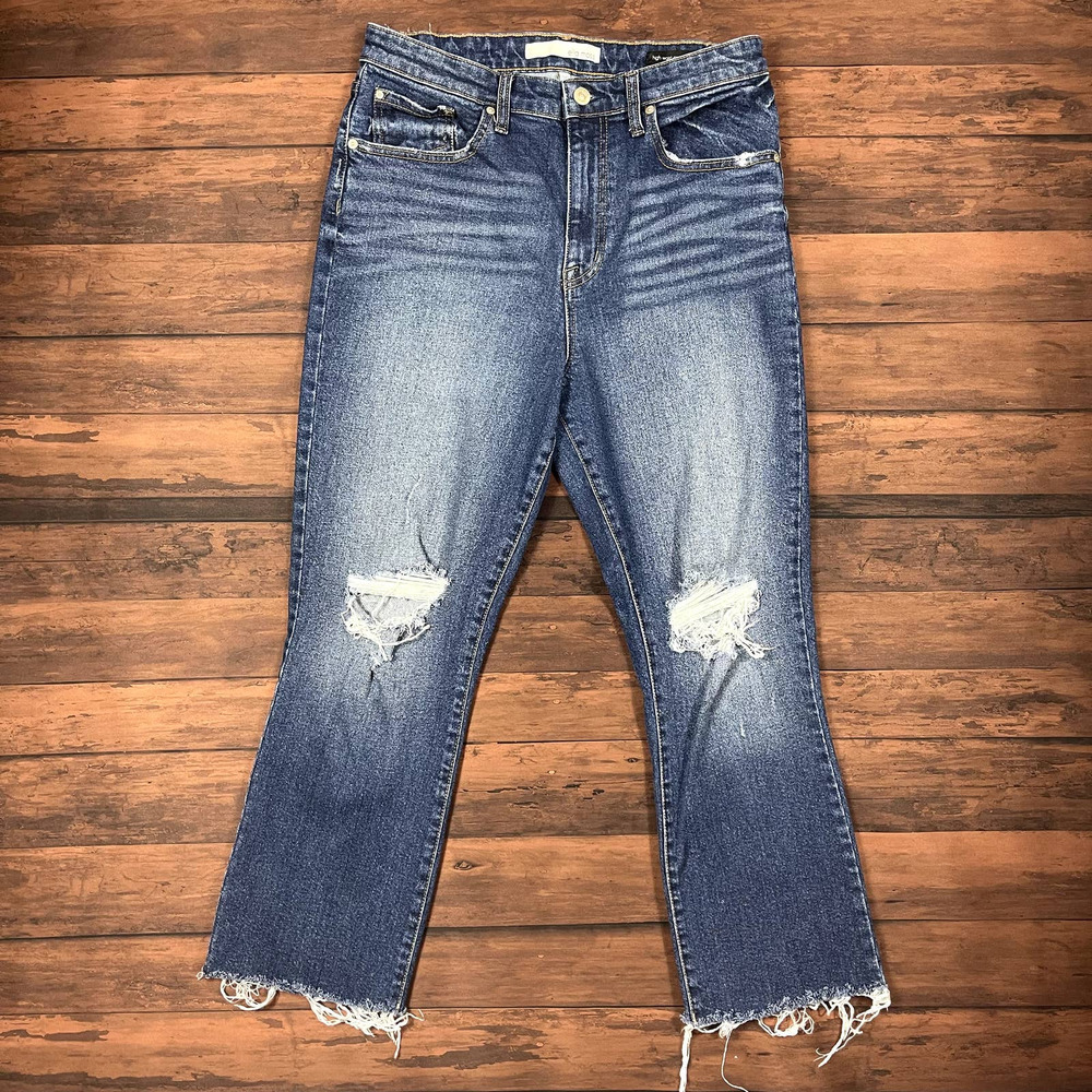 Ella Moss High Waist‎ Crop Flare Distressed Jeans Size 29